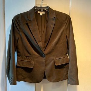 Olive Green Faux Suede Lined Jacket